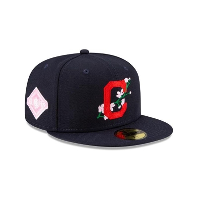 Cleveland Indians Gorra | New Era MLB Side Patch Bloom 59fifty Fitted Cap Mexico - Azules
